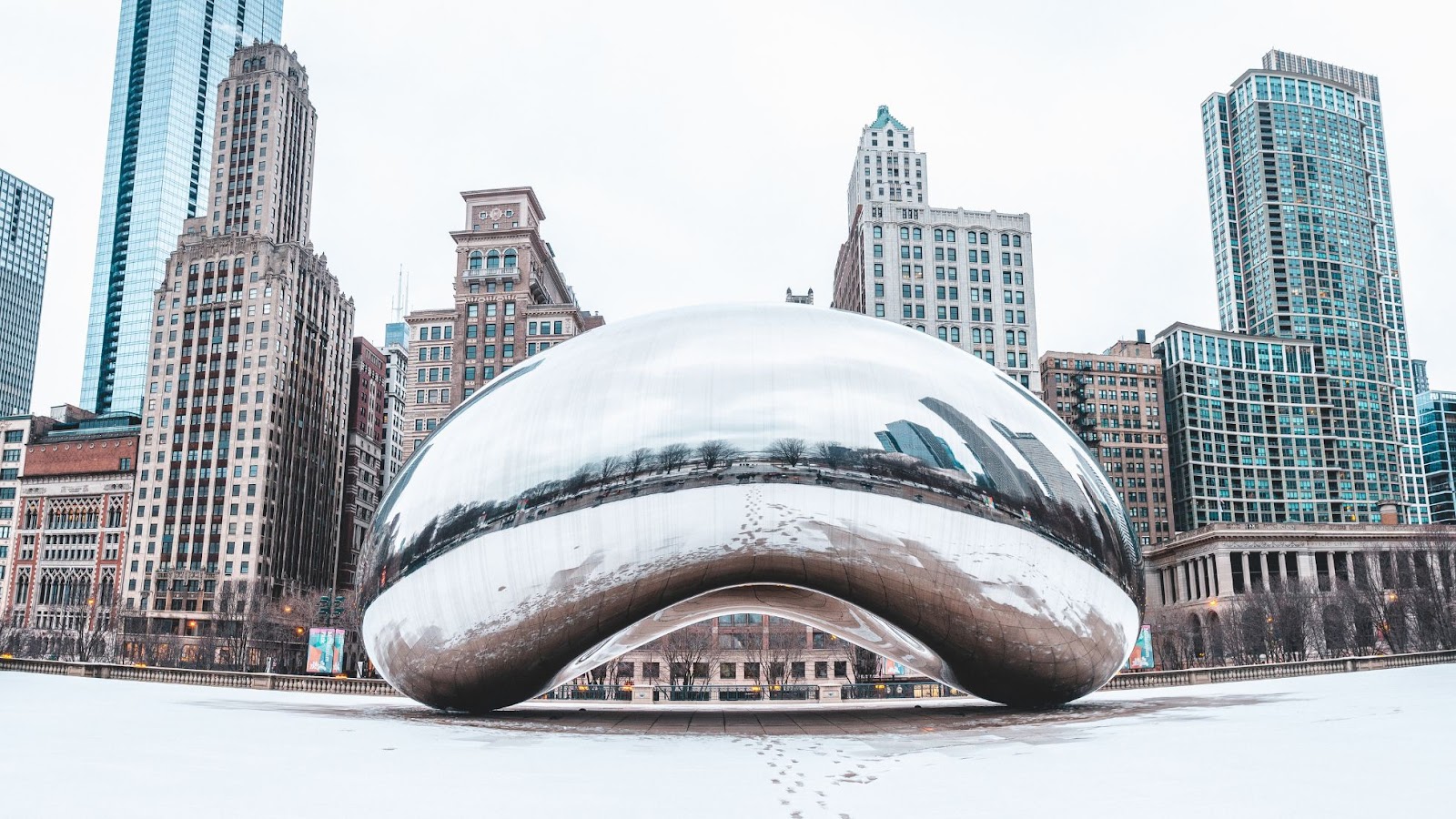 A snowy day in Chicago.