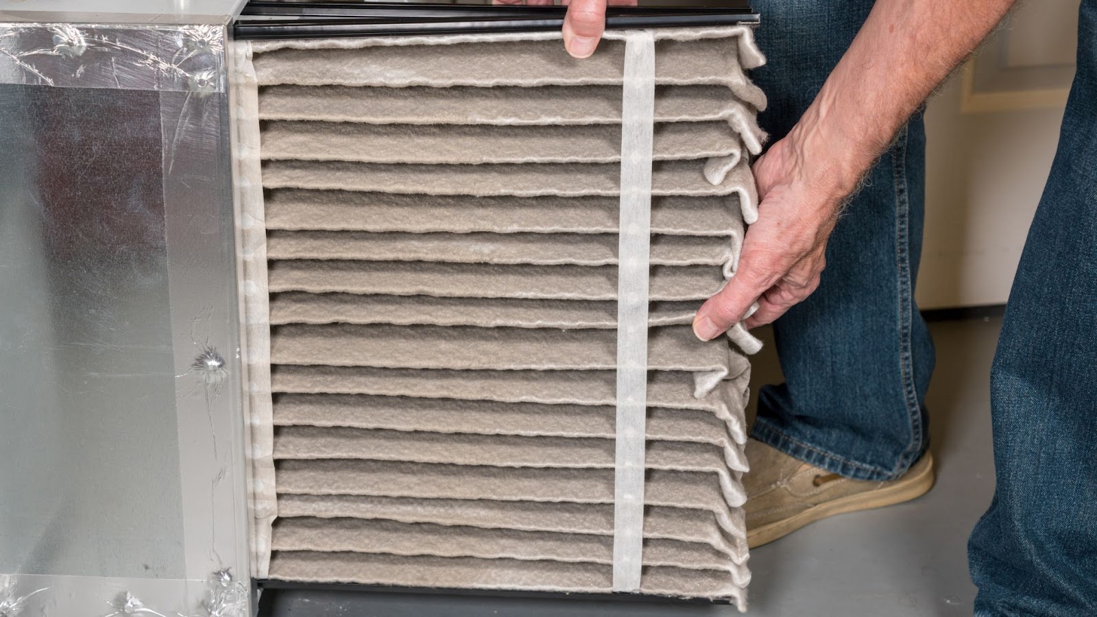 A filthy HVAC Filter.